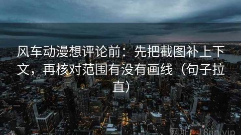 风车动漫想评论前：先把截图补上下文，再核对范围有没有画线（句子拉直）