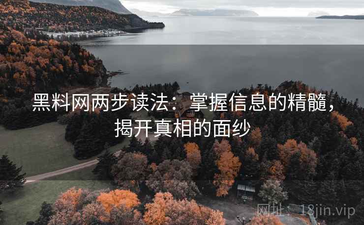 黑料网两步读法:掌握信息的精髓,揭开真相的面纱 黑料网两步读法:掌握信息的精髓,揭开真相的面纱