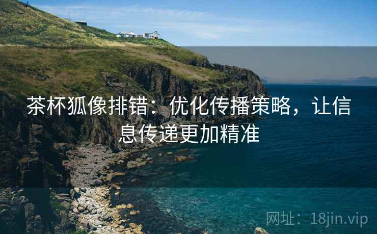 茶杯狐像排错:优化传播策略,让信息传递更加精准 茶杯狐像排错:优化传播策略,让信息传递更加精准